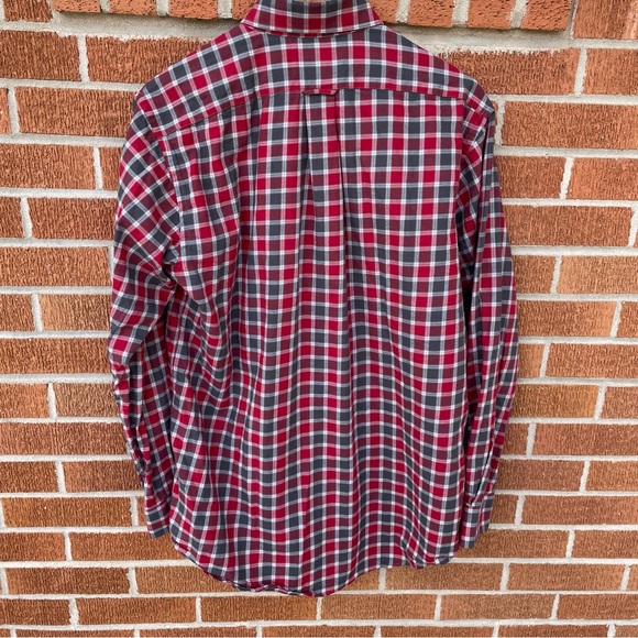 Jacob Miller Single Needle Shirt Mens M Red/Gray Plaid Wool Blend Button Down - Picture 2 of 7